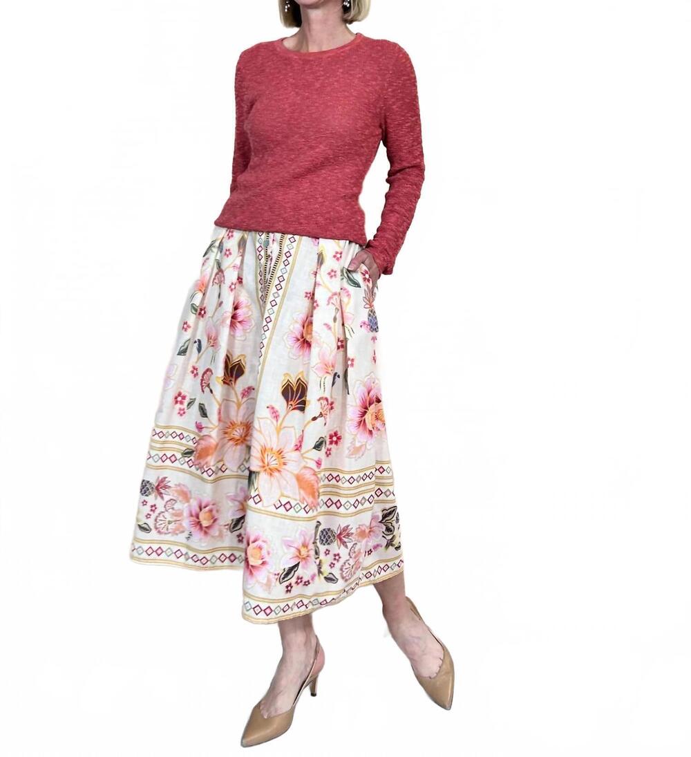 NEW SCANDAL ITALY italian flower midi skirt in multi